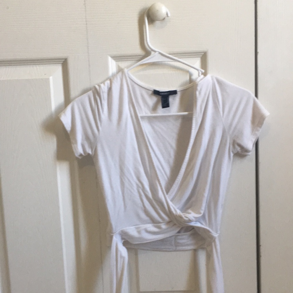Cropped wrap around top